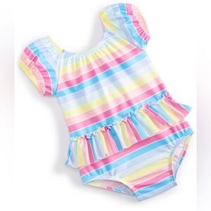 First Impressions Striped one piece swim - 12 months. EUC